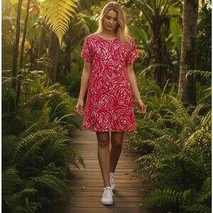 JUDE CONNALLY Ella Dress Catalina Cloth Size Medium Shortsleeve Shift Dress EUC